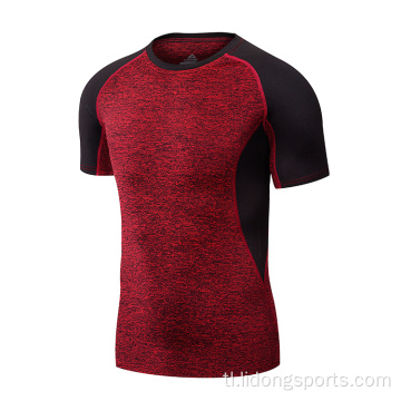 Men fitness mabilis na dry sports tights t-shirt
